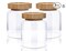 Clear Food Storage Container Jar, 16-Oz Borosilicate Glass Canisters, Set of 3 Airtight Glass Jars with Bamboo Lids Coffee, tea, flour, sugar, nuts, candy, bath salts, and other items can be stored in this container.